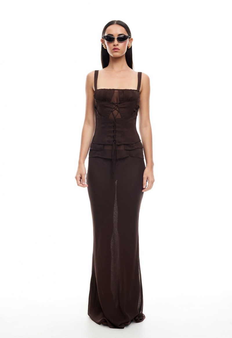 Lioness Endless Maxi Rok Chocola | Nederland-ZMWBR7649