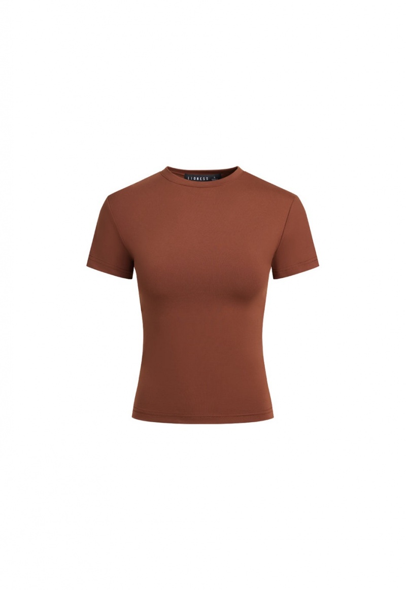 Lioness Essential T-Shirt Chocola | Nederland-RQZJE1362