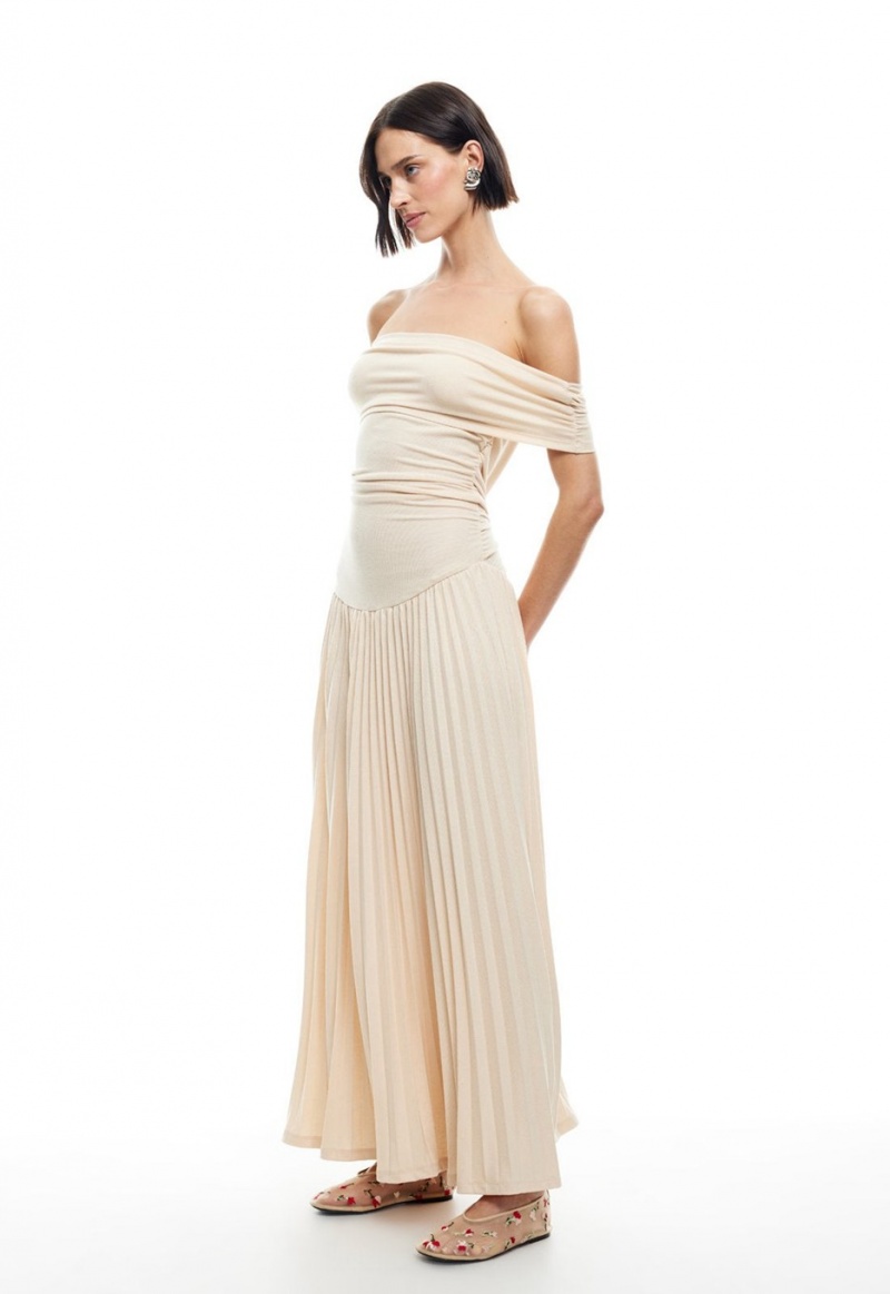 Lioness Field Of Dreams Maxi Jurk Beige | Nederland-CTBFE9750