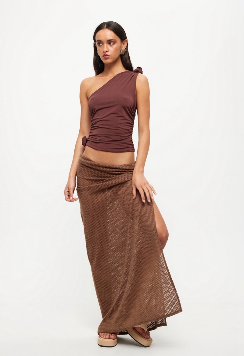 Lioness Ghauri Maxi Rok Donkerbruin | Nederland-OSPGN9106