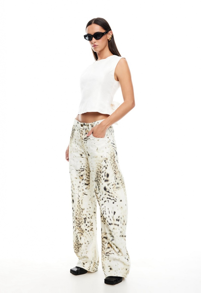 Lioness Horseshoe Jeans Wit Leopard | Nederland-YOBMF7531