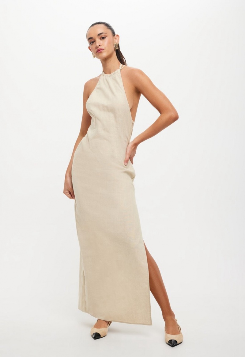 Lioness Idyllic Maxi Jurk Beige | Nederland-XZVSR9816