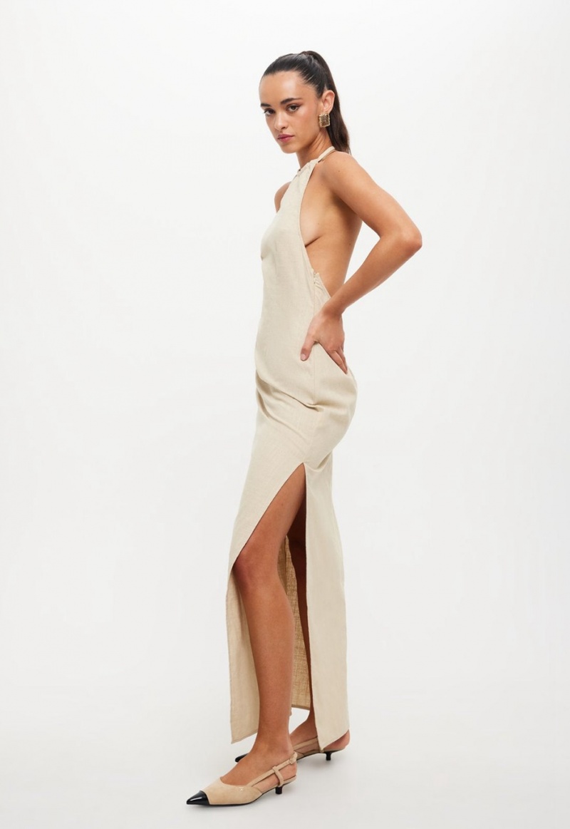 Lioness Idyllic Maxi Jurk Beige | Nederland-XZVSR9816