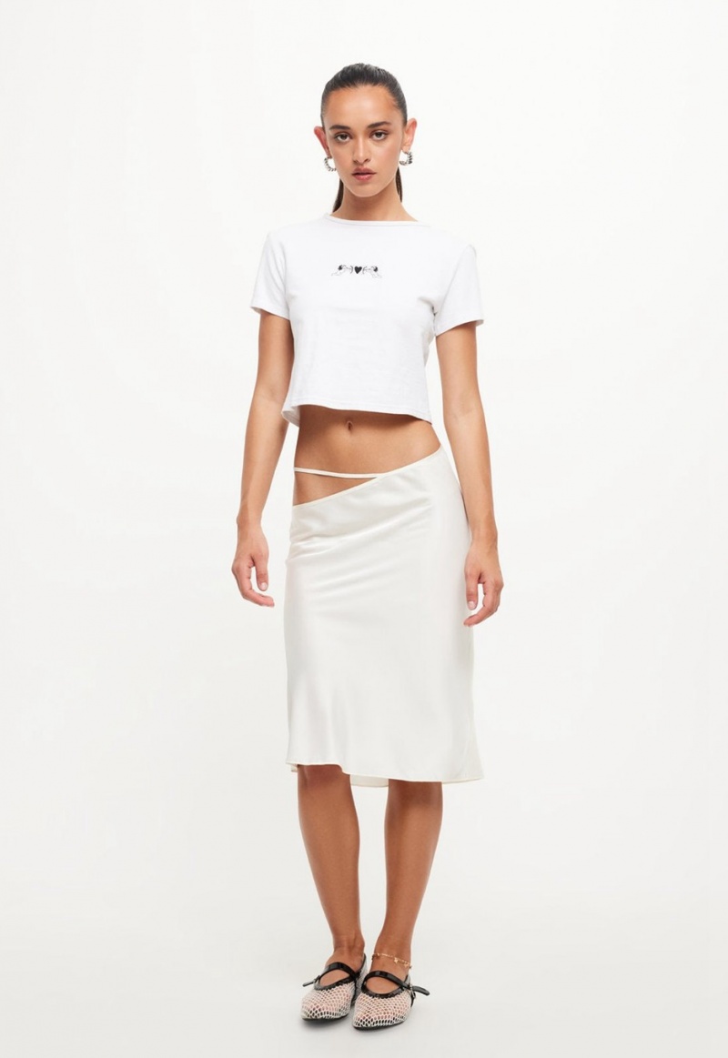 Lioness Nineties Midi Rok Wit | Nederland-QEZOP4815