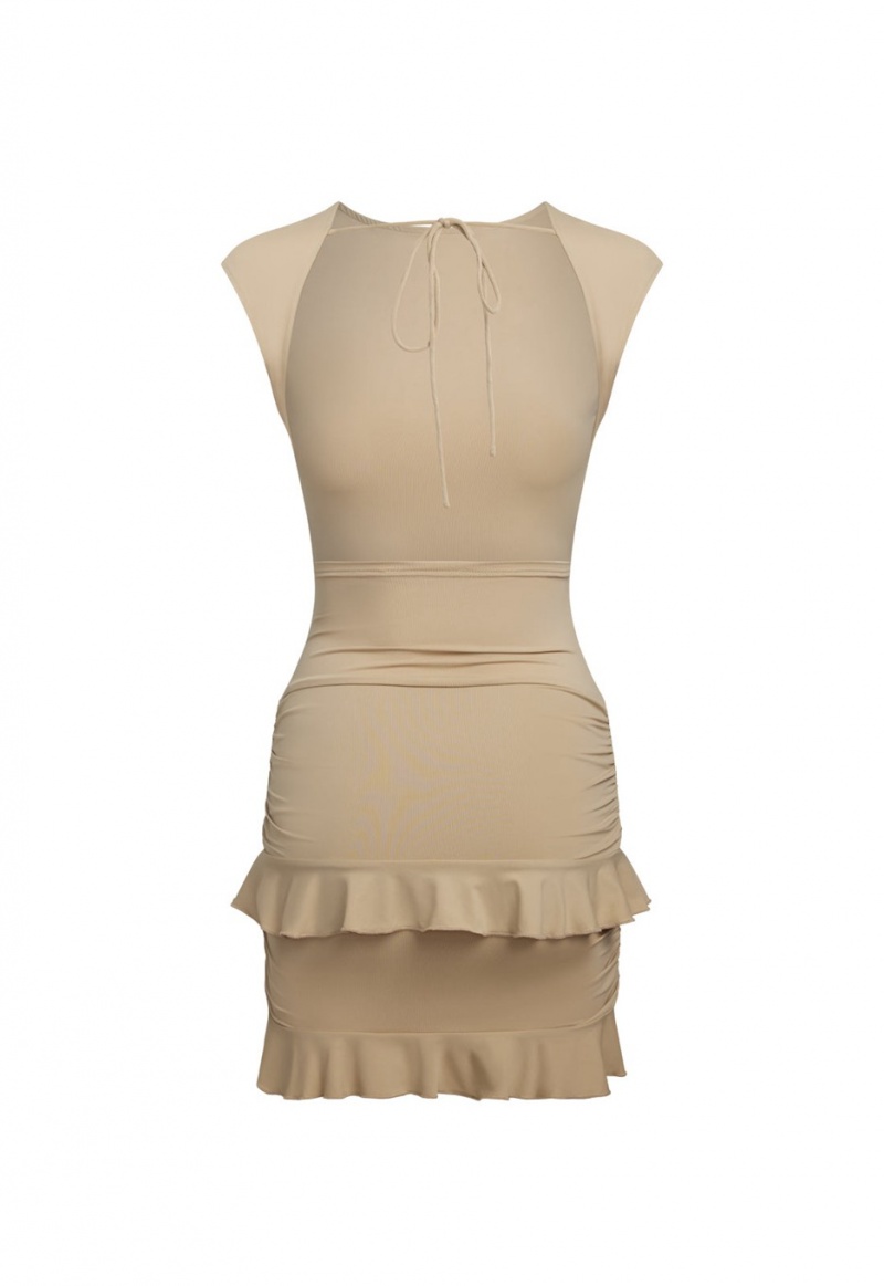 Lioness Oui Oui Mini-jurk Khaki | Nederland-MPKQW0269