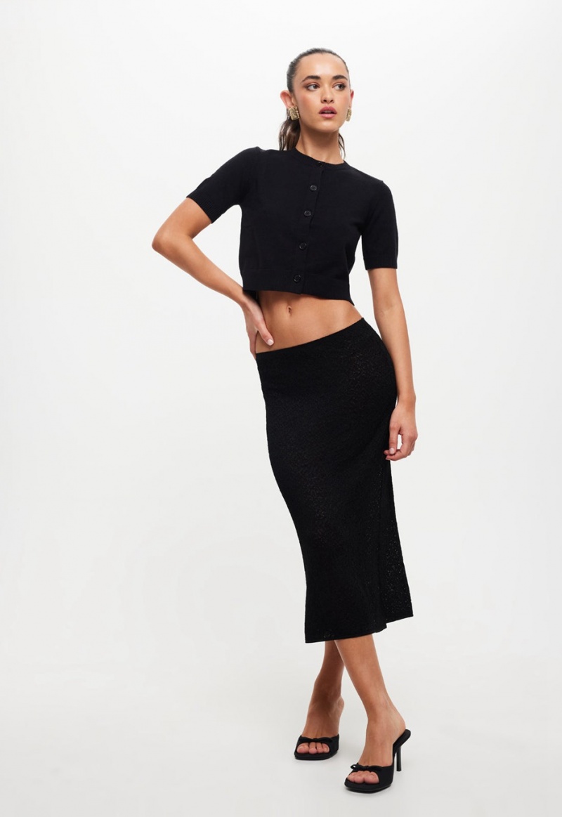 Lioness Pure Midi Rok Zwart | Nederland-CUIXV4750