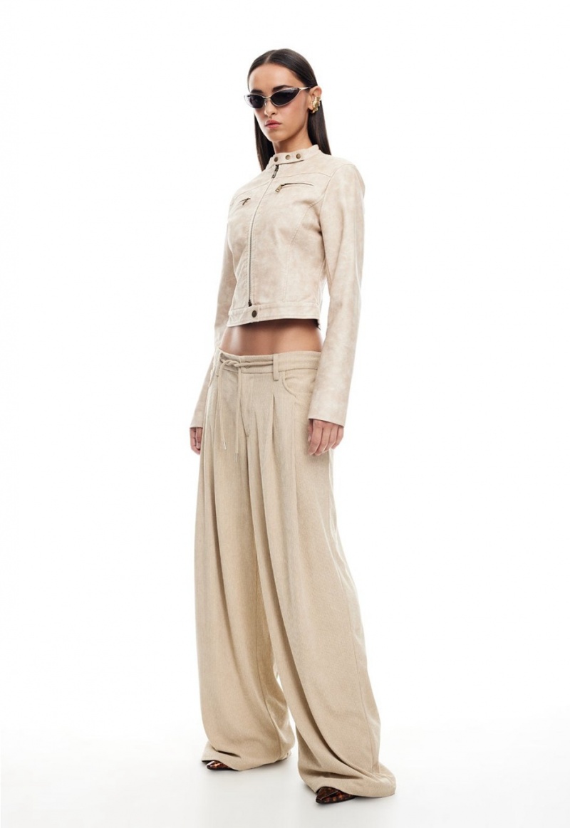 Lioness Slouched Tie Up Broek Beige | Nederland-MJDRQ2495