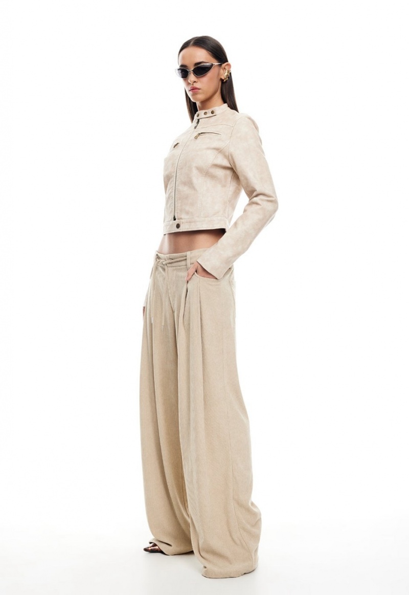 Lioness Slouched Tie Up Broek Beige | Nederland-MJDRQ2495