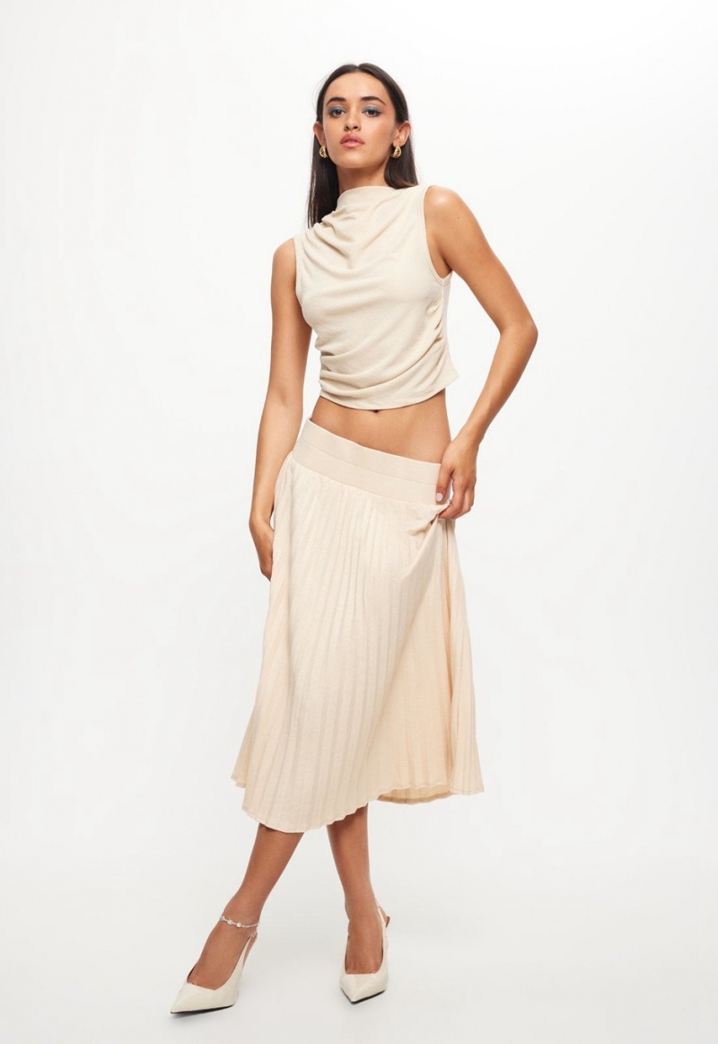 Lioness Sydney Pleat Rok Beige | Nederland-ASTCR8674