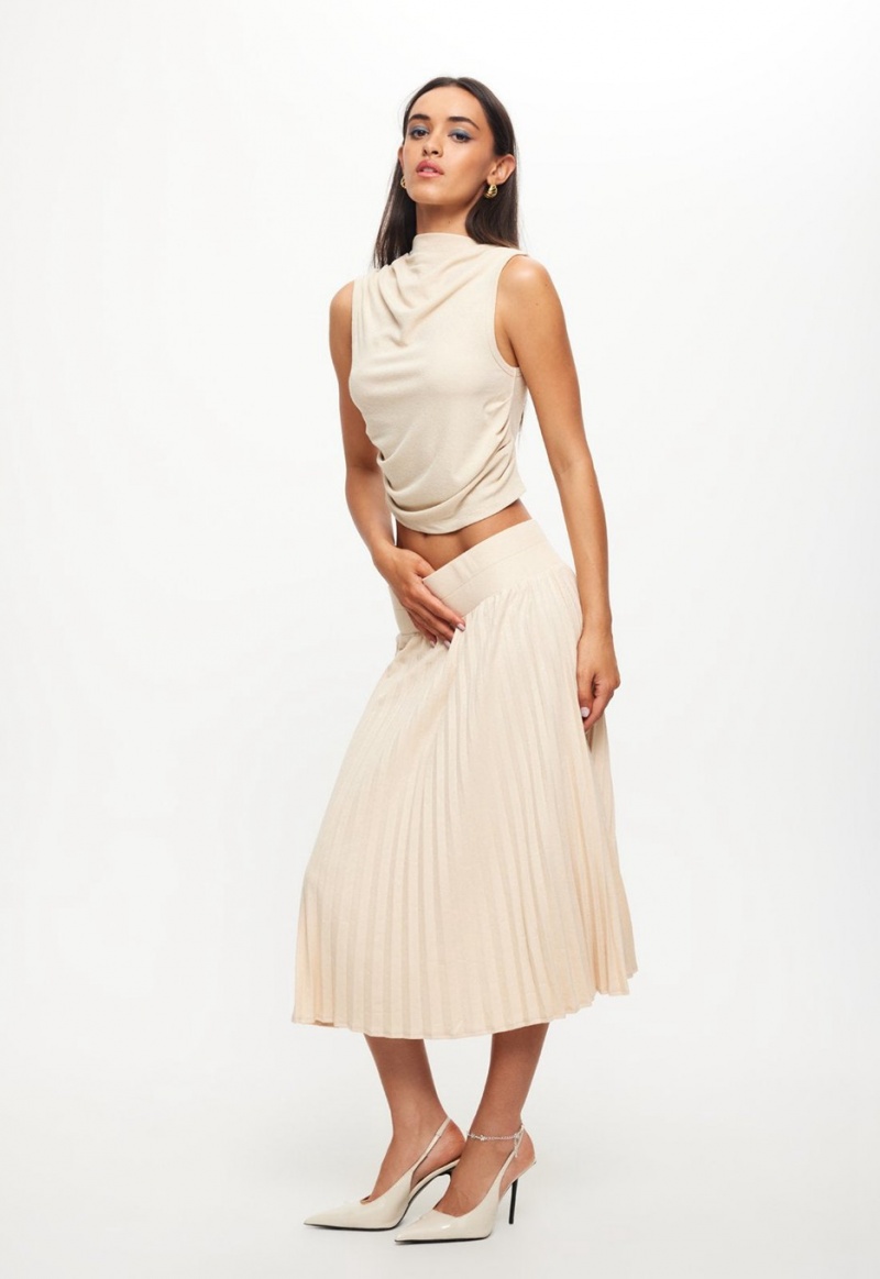 Lioness Sydney Pleat Rok Beige | Nederland-ASTCR8674