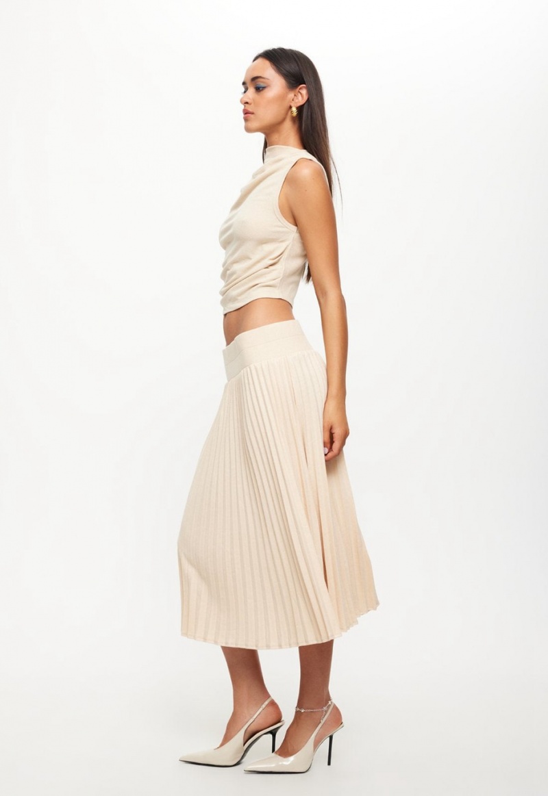 Lioness Sydney Pleat Rok Beige | Nederland-ASTCR8674